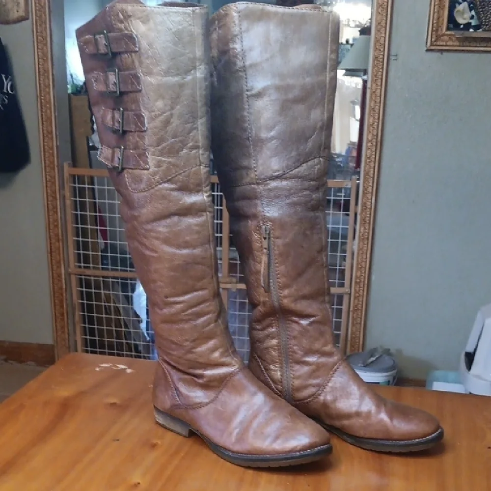 Steve Madden Brown Knee-High Used Leather Boots